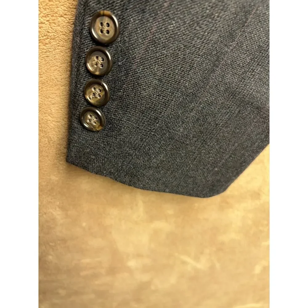 VTG Brooke & Deane Blazer Mens 42 R Gray Wool Sport Coat Jacket 21.5 Pit to Pit